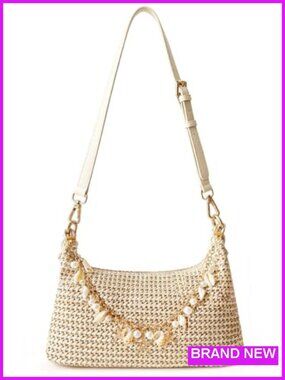 Beach Bags for Women Summer Straw Purse Boho Woven Shoulder Bag Crochet
